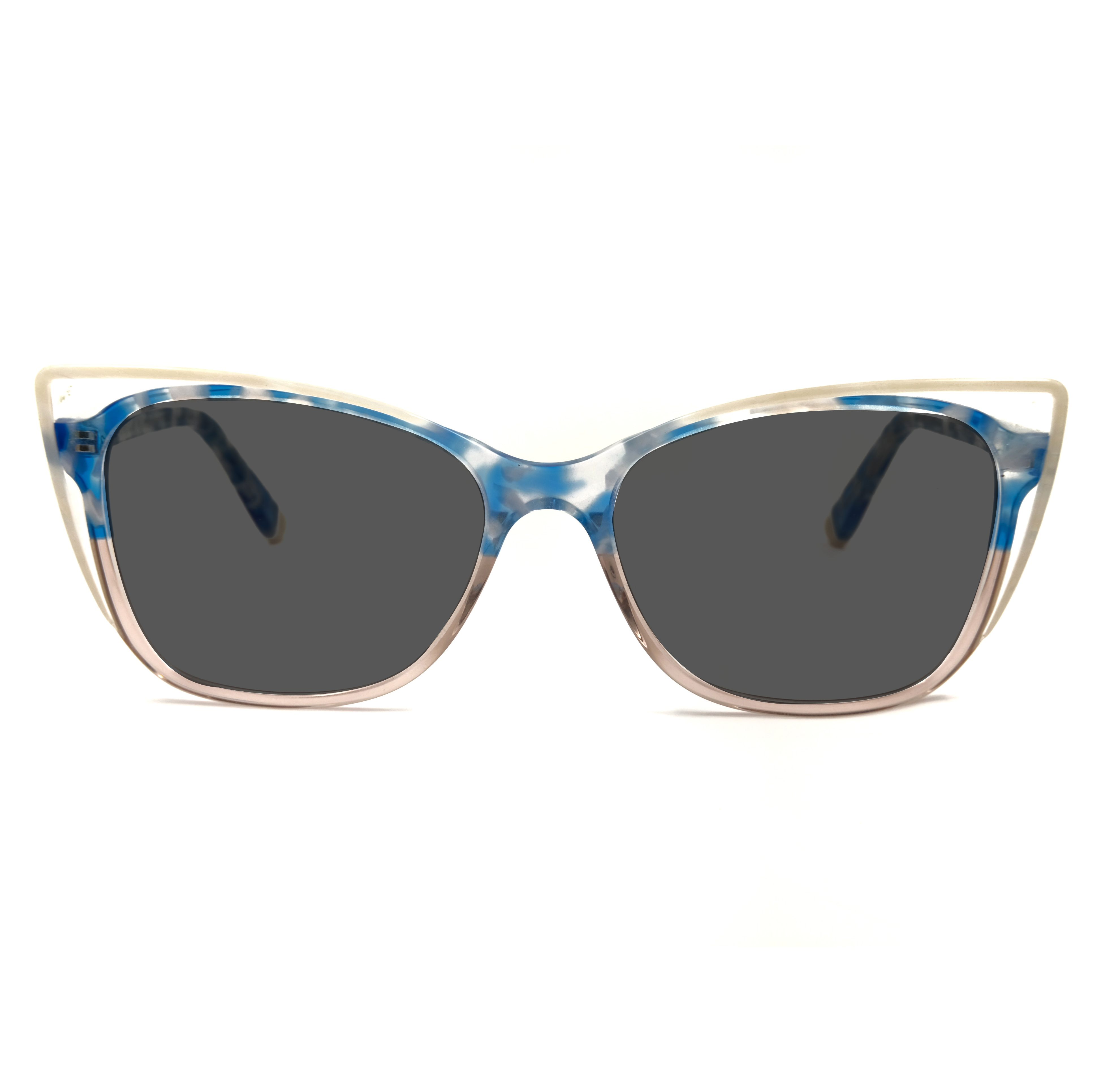 Custom Made Sunglasses Blue White Acetate Shades Fashion Cat Eye Build Your Own Sunglasses Company