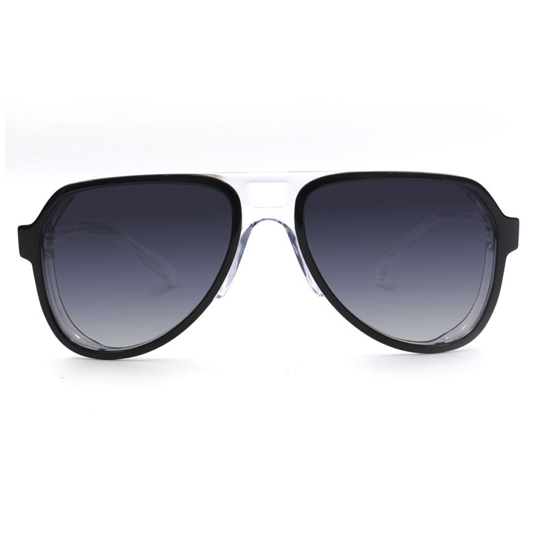 Business travel fashion trendy mens sunglasses 2022 shades grey transparent large frame polarized glass lens sunglasses river