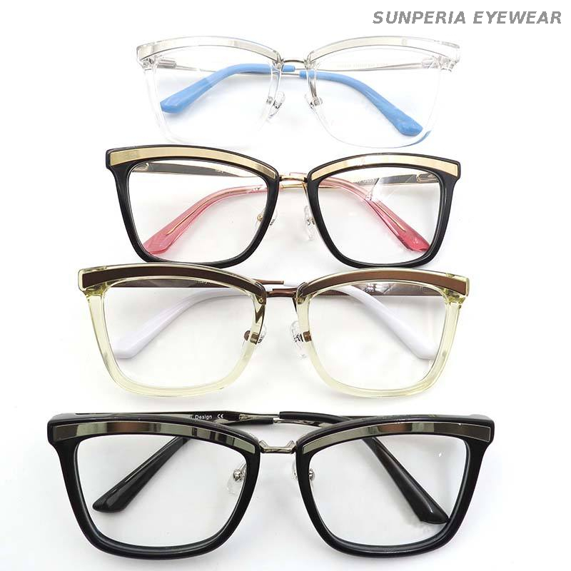 Acetate Eyeglasses Frames Optical Glasses Square Frame Metal