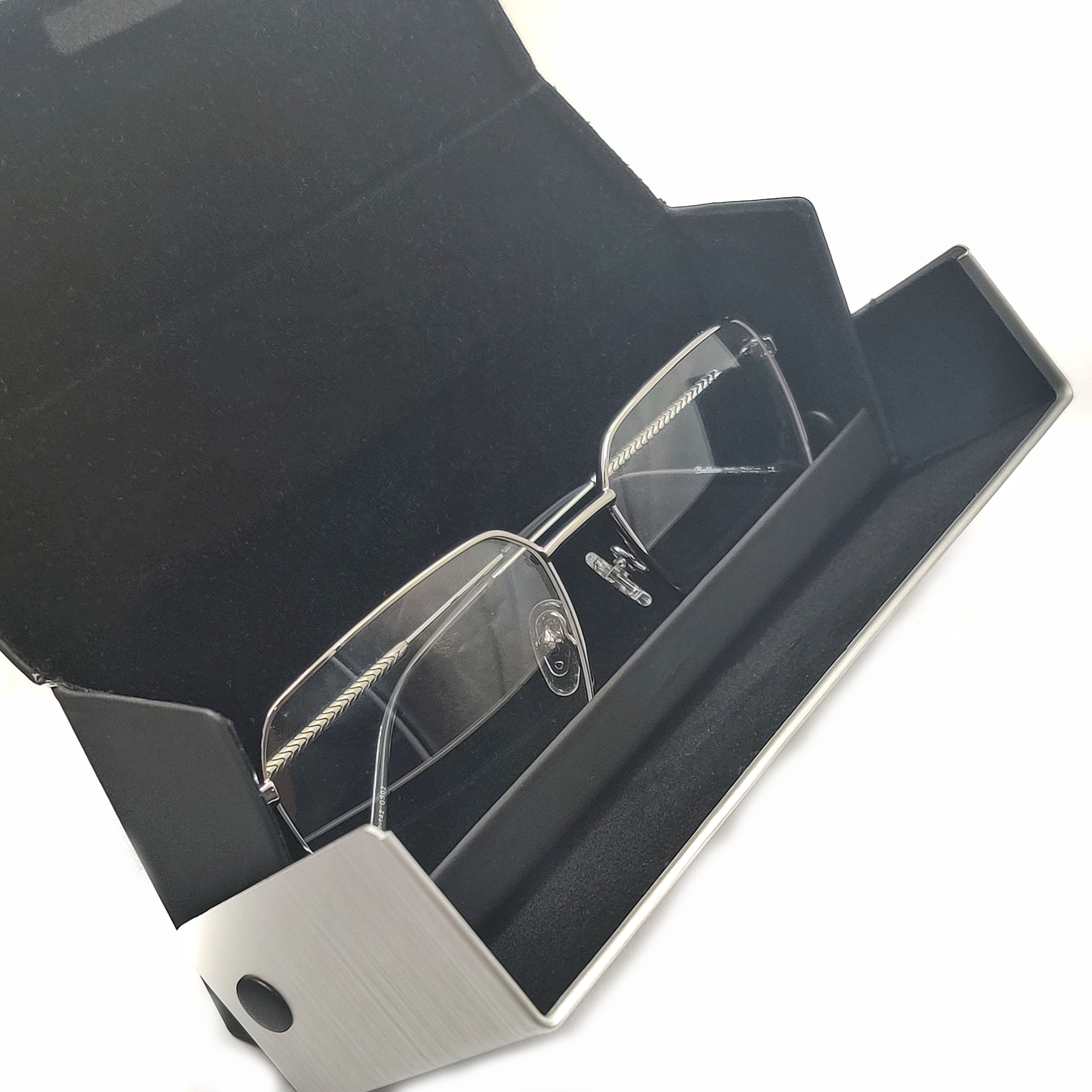 Silver aluminum alloy Soft Sunglasses Case high-end Women Glasses Case Men