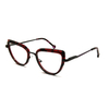 Black Red Tortoise Acetate Cat Eye Metal Acetate Optical Frame Eyeglasses